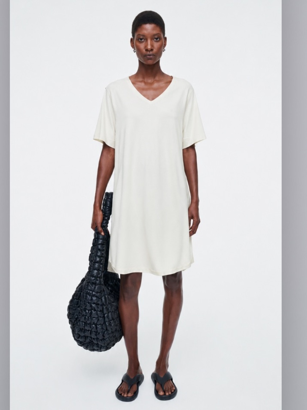 Cos v neck tee shirt dress mini summer casual $88 coastal classic spring resort